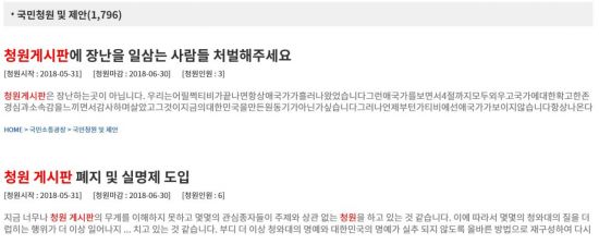 '전 국민 자유게시판'된 청와대 국민청원 게시판…청원글 20만 건 돌파