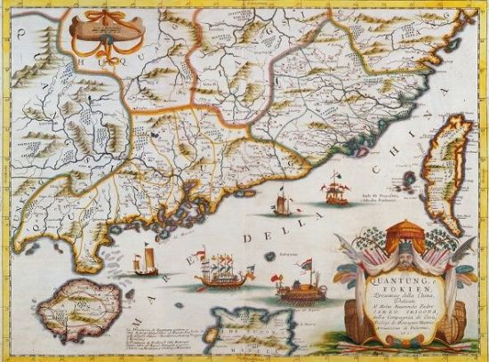 정성공이 활약하던 시절 중국 남부 일대 지도 모습. 이 지역은 16세기 이후 일본 출신 왜구, 포르투칼과 네덜란드, 스페인 상선, 중국인 해적과 상인 등이 뒤얽혀있었다. 이런 배경 하에서 정성공의 해상세력은 성장해나갔다.(사진=위키피디아)