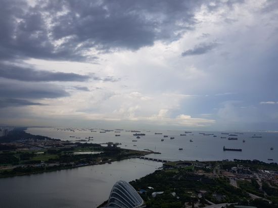 싱가포르항을 오가는 각국의 선박들
