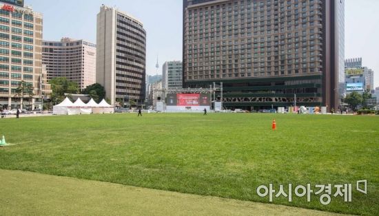 [포토] 스웨덴과 경기 응원 앞둔 서울광장