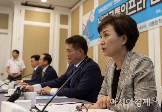 [포토] 남북철도연결 필요성 강조하는 김현미 장관