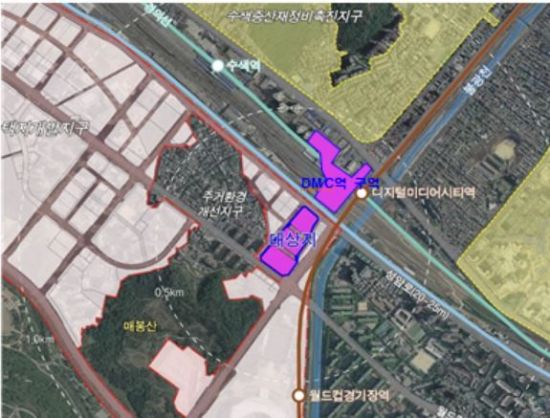 상암택지개발지구 지구단위계획구역 내 특별계획구역 위치도 / 서울시