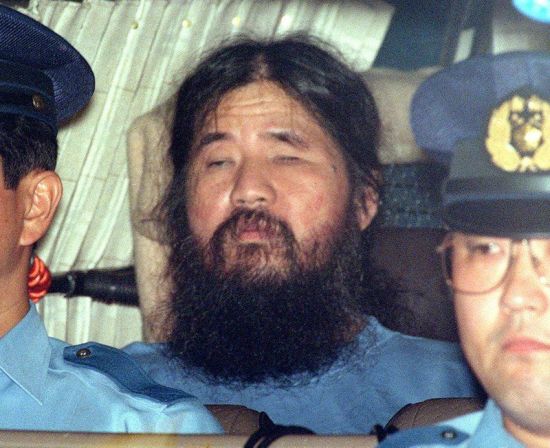1995년 체포 당시 아사하라 쇼코의 모습. 사진 = 연합뉴스