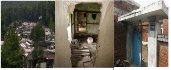 전기ㆍ수도가 여의치 않은 무허가 건축물 1100가구가 빼곡히 몰려 살고 있는 강남구 구룡마을(왼쪽부터)과 수 년간 지방에 방치돼 있는 빈집들의 모습 /