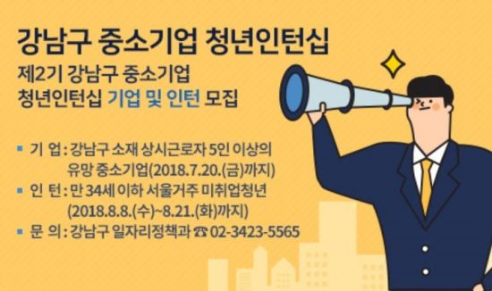 강남구, 중소기업 청년인턴 100명 모집