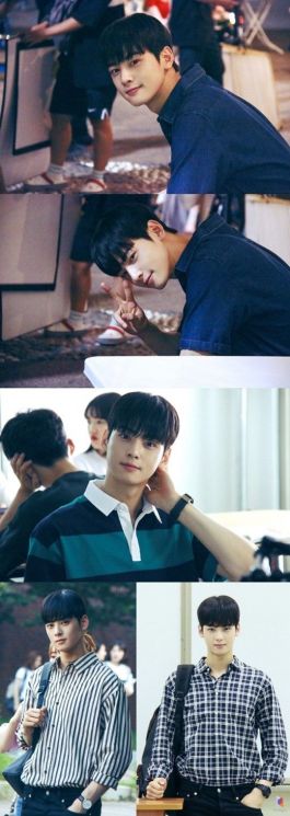 차은우, ‘강남미인’ 촬영 비하인드 공개…“넋 놓게 되는 외모”