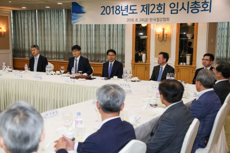 최정우 포스코 회장 겸 한국철강협회 회장(왼쪽 세번째)