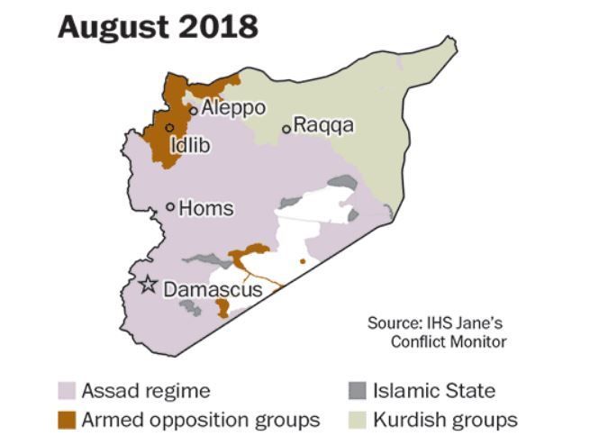8월 현재 시리아 세력도