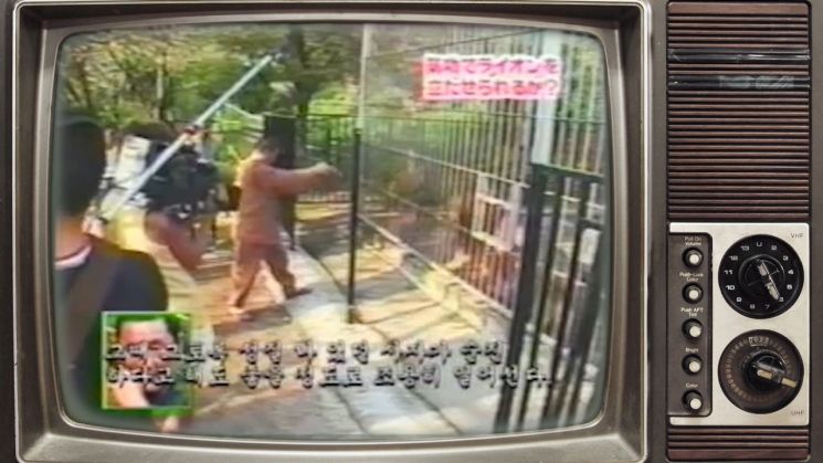 일본 아사히TV 출연 당시 동물원을 찾은 양 씨는 사자를 자신의 기(氣)를 통해 주저 앉히는 시연을 보여 화제가 된 바 있다. 사진 = TV 아사히 방송 화면 캡쳐