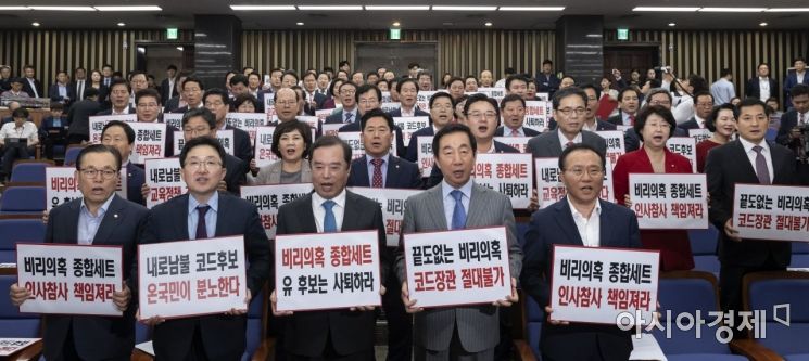[포토] 자유한국당, "유은혜 후보자는 사퇴하라"