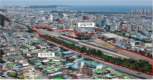 옛 포항역 부지 개발 예정지역 전경. 한국철도시설공단 제공