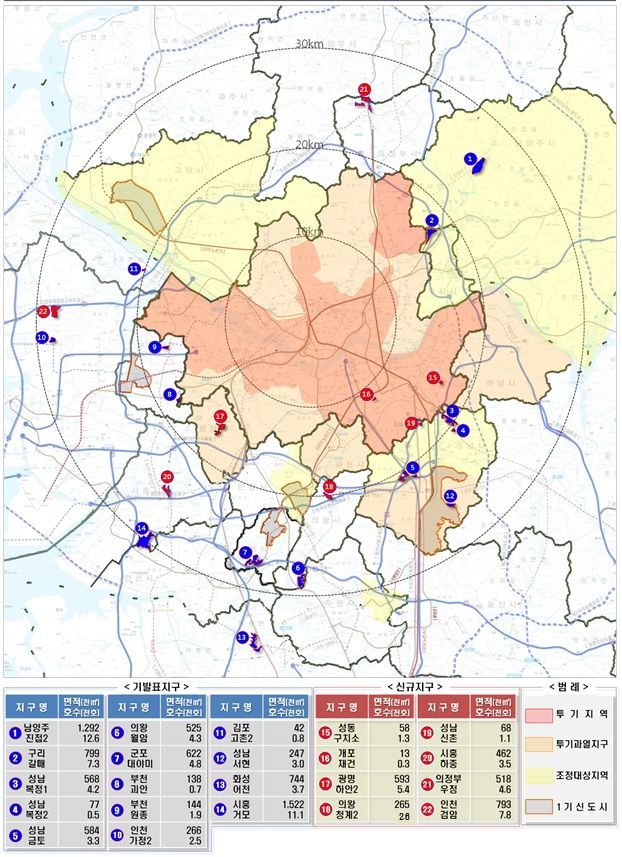 [9·21 주택공급] 서울 등 수도권 17개 지역에 3만5000가구 택지 확정