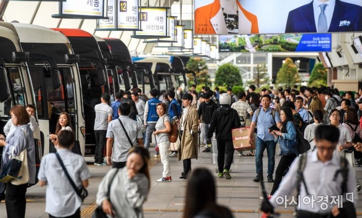 [포토] 퇴근시간 다가오며 북적이는 고속버스터미널