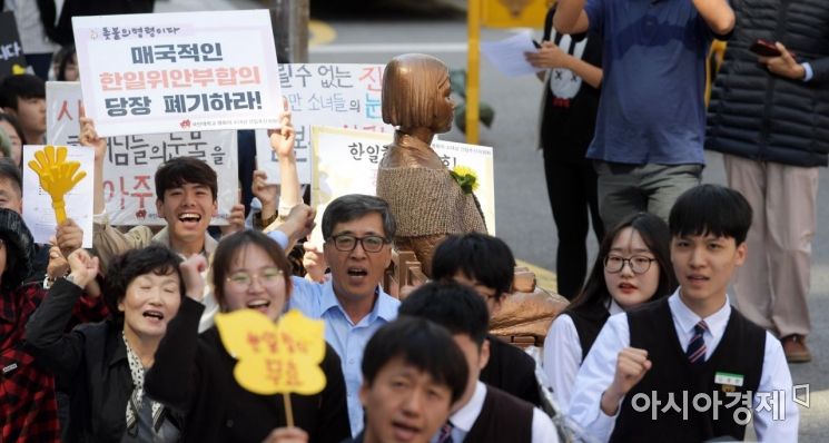 [포토]제1354차 수요시위 참가한 시민들
