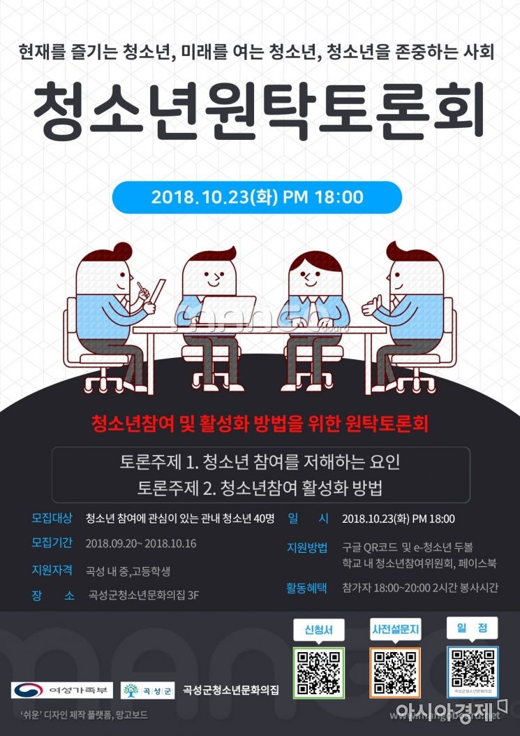 곡성군 청소년참여위원회, 청소년원탁토론회 개최