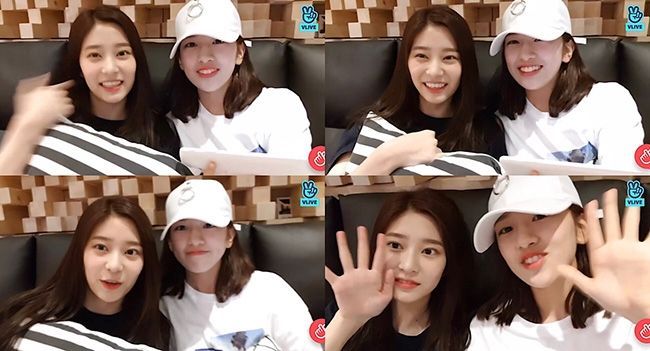 아이즈원 안유진·김민주, V라이브로 근황 전해