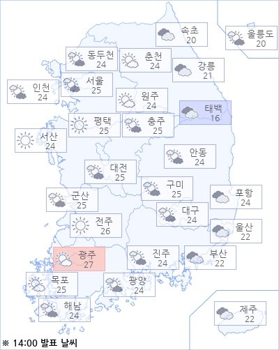 아경 오늘(04일)의 날씨와 미세먼지 (오후)
