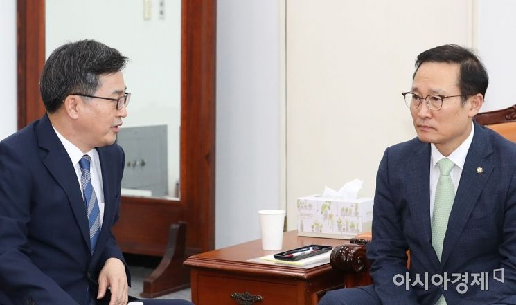 [포토] 국감 앞두고 홍영표-김동연 면담