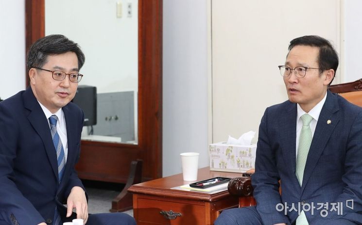 [포토] 김동연 부총리-홍영표 원내대표 현안 논의