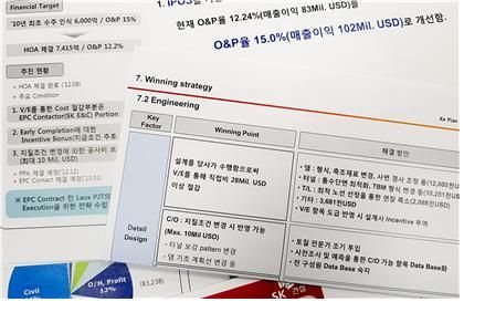 SK건설의 라오스댐 프로젝트 실행계획 <집중경영회의> 문건 (2012.11)