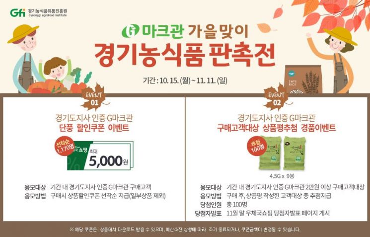 경기농식품진흥원 "우수 농산물 최대 10% 할인판매"