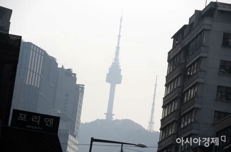 [포토]미세먼지 뒤덮인 서울