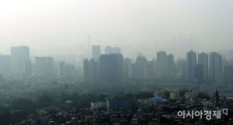 [포토] 미세먼지로 희뿌연 영등포구 일ㄷ 하늘