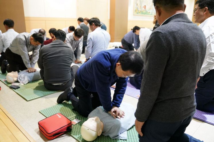 롯데건설, 잠원동 본사에서 화재대피훈련 실시