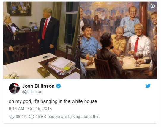 "저 그림이 왜 백악관에?" 링컨과 마주앉은 트럼프 