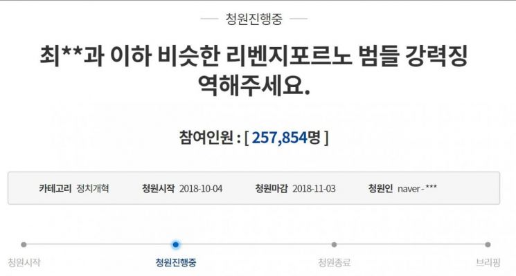 靑, 리벤지 포르노 처벌 "법정 최고형 구형…엄정 대응"