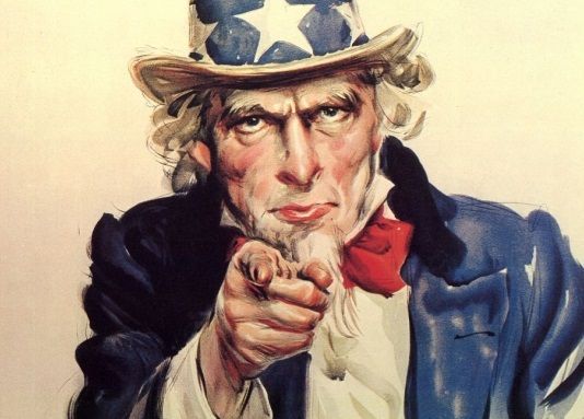 1917년 1차대전 당시 신병 모집을 위해 사용됐던 포스터의 캐릭터, '엉클 샘(Uncle Sam)'의 모습. 미 육군은 지난 2005년 이라크전쟁 당시 이후 처음으로 신병 모병 목표치 도달에 실패했다.(사진=위키피디아)