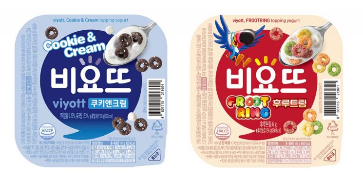 서울우유협동조합, 비요뜨 신제품 '쿠키앤크림'·'후루트링' 2종 출시