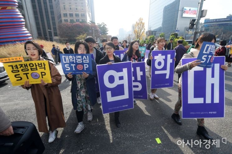 [포토]행진하는 대입 거부 청소년들