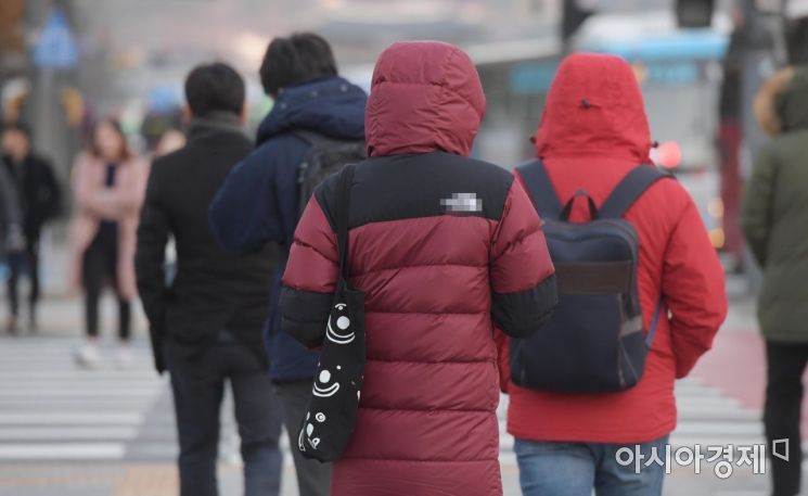 올가을 들어 가장 추운 날씨를 보인 20일 서울 광화문 사거리에서 두꺼운 옷차림의 시민들이 출근길 발걸음을 재촉하고 있다. /문호남 기자 munonam@