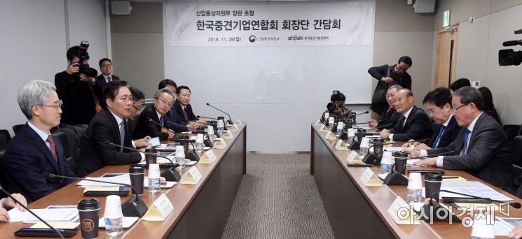 [포토] 산업부, 중견기업연합회 회장단 간담회 개최