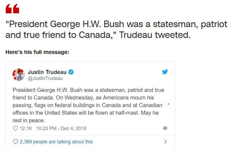 쥐스탱 트뤼도 캐나다 총리 트위터