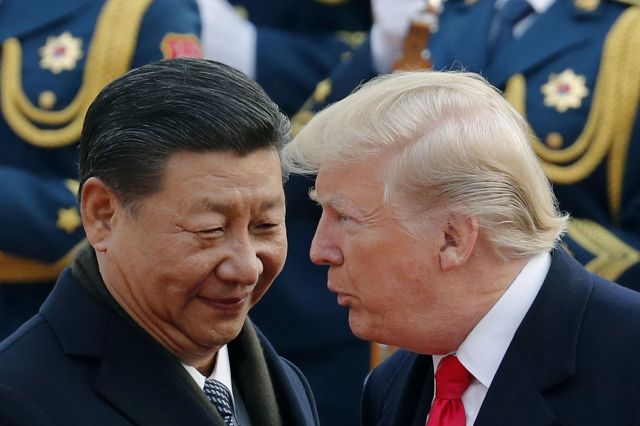 도널드 트럼프 대통령(오른쪽)과 시진핑 중국 국가주석. 자료 사진. 출처 - 연합뉴스