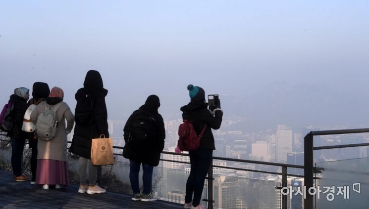 [포토] 관광객들이 바라보는 서울 하늘