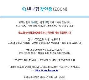 내보험 찾아줌, 네티즌 접속 폭주...대기자만 수천명