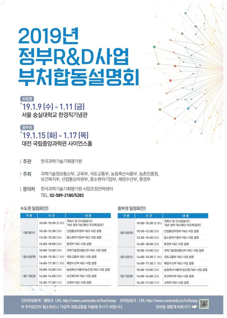 정부연구개발사업 부처합동설명회 열린다