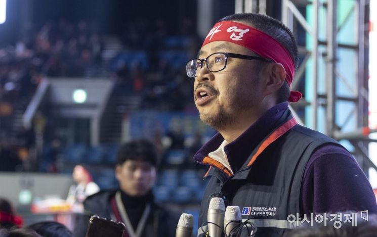 [포토] 파업투쟁 각오 밝히는 박홍배 위원장