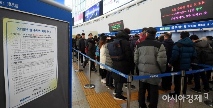 [포토] 설 승차권 예매하는 시민들