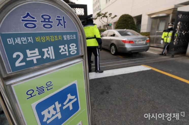 [포토]'차량 2부제 참여하세요'