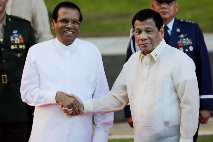 스리랑카 대통령, 두테르테 '마약과의 전쟁' 극찬…"세계 본보기"