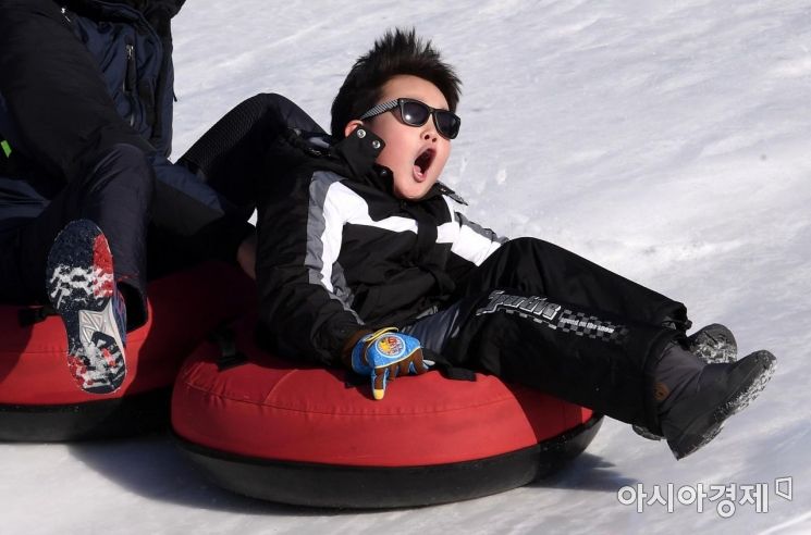 [포토] 스릴 만점, 눈썰매장