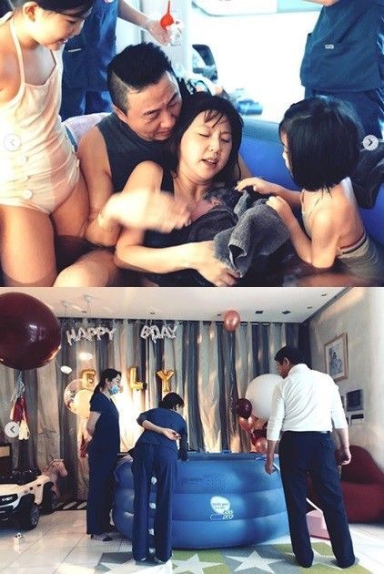 배우 이윤미는 23일 인스타그램을 통해 자신의 수중분만 장면을 공개했다. / 사진=이윤미 인스타그램
