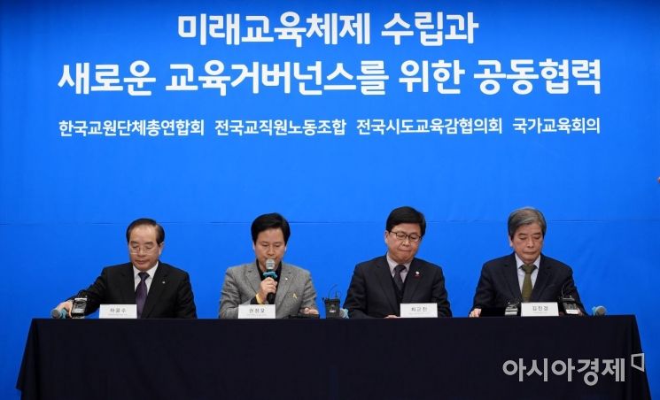 [포토] 국가교육회의 등 4개 교육단체, 공동합의문 발표