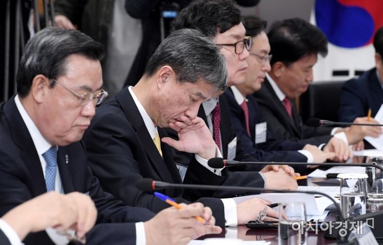 [포토] 가계부채관리 점검회의 참석하느 은행장들