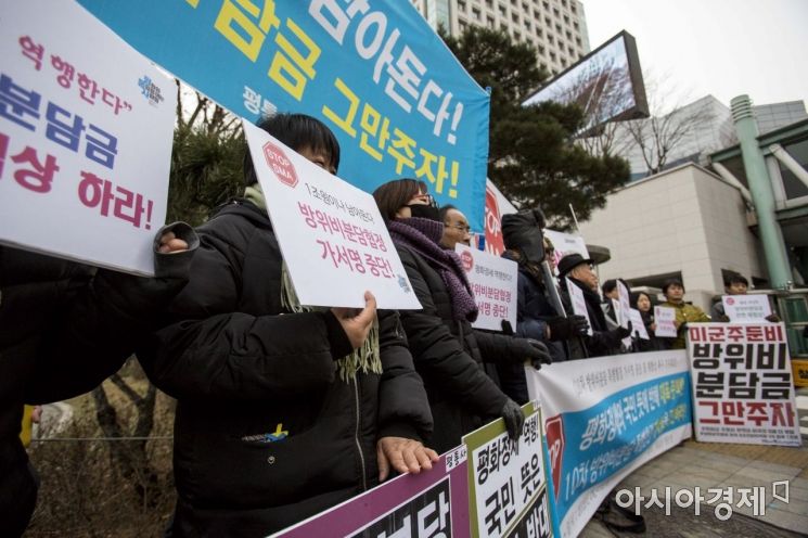 [포토]한미방위비분담금협정 가서명 중단 촉구