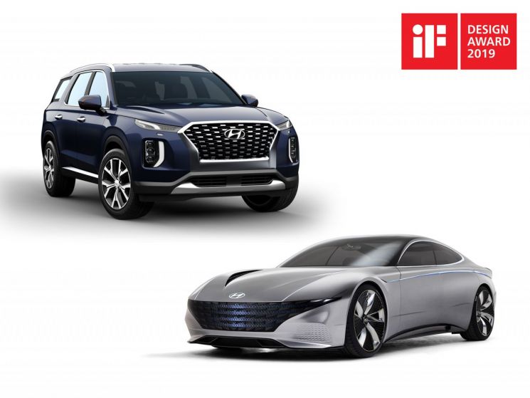 현대자동차그룹이 12일 독일 국제포럼디자인이 주관하는 '2019 iF 디자인상'에서 본상 7개를 수상했다. 현대차는 '르 필 루즈' 콘셉트와 '팰리세이드'가 제품 디자인 부문 수송 분야 본상에 선정됐다.(사진=현대차그룹 제공)